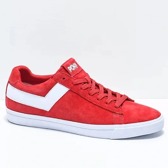 Women's PONY Classic Low Red Suede Shoes Size 7.5 - Picture 13 of 13